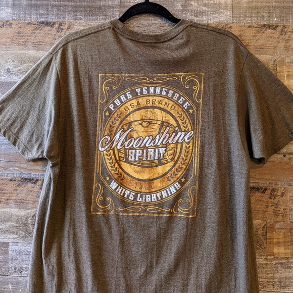 Moonshine Spirit by Brad Paisley Heathered Light Brown Tee - Picture 2 of 15